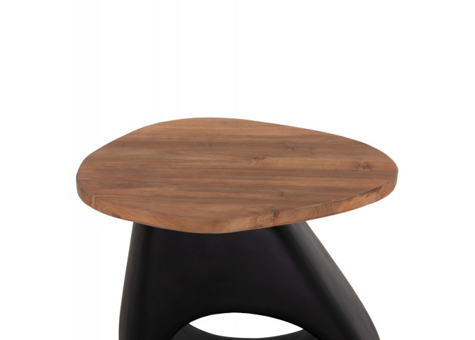 ΒΟΗΘΗΤΙΚΟ ΤΡΑΠΕΖΙ AIDA HM4692.01 FIBER CEMENT ΜΑΥΡΟ--ΞΥΛΟ TEAK TOP 47x60x59Υεκ