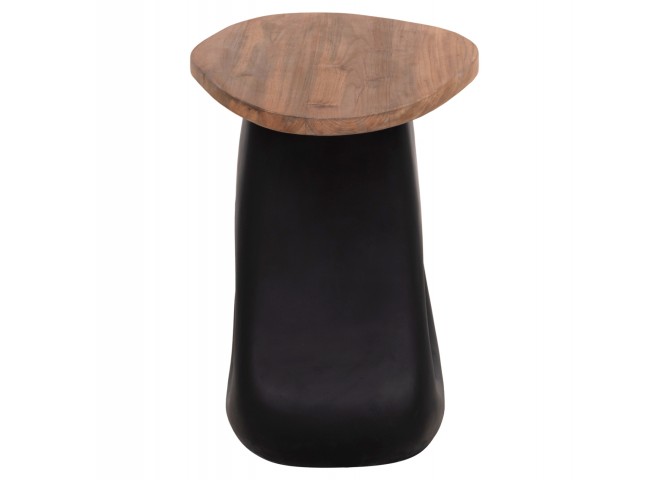 ΒΟΗΘΗΤΙΚΟ ΤΡΑΠΕΖΙ AIDA HM4692.01 FIBER CEMENT ΜΑΥΡΟ--ΞΥΛΟ TEAK TOP 47x60x59Υεκ