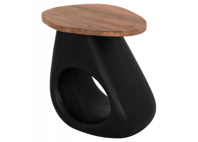 ΒΟΗΘΗΤΙΚΟ ΤΡΑΠΕΖΙ AIDA HM4692.01 FIBER CEMENT ΜΑΥΡΟ--ΞΥΛΟ TEAK TOP 47x60x59Υεκ
