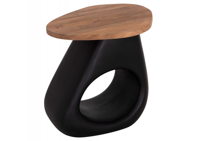 ΒΟΗΘΗΤΙΚΟ ΤΡΑΠΕΖΙ AIDA HM4692.01 FIBER CEMENT ΜΑΥΡΟ--ΞΥΛΟ TEAK TOP 47x60x59Υεκ