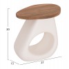 ΒΟΗΘΗΤΙΚΟ ΤΡΑΠΕΖΙ AIDA HM4692.02 FIBER CEMENT ΛΕΥΚΟ--ΞΥΛΟ TEAK TOP 47x60x59Υεκ