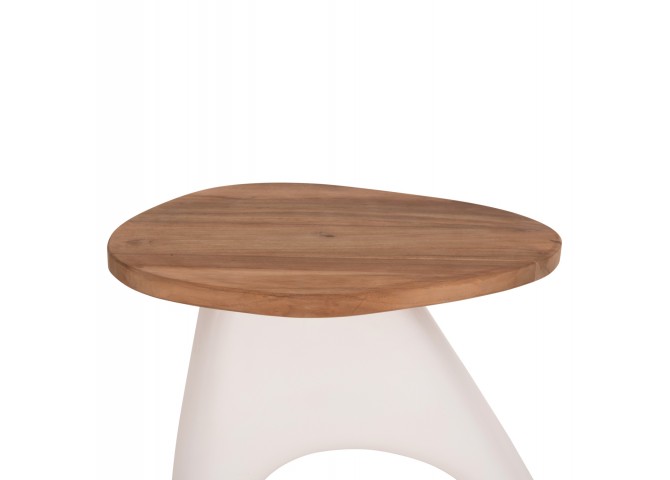 ΒΟΗΘΗΤΙΚΟ ΤΡΑΠΕΖΙ AIDA HM4692.02 FIBER CEMENT ΛΕΥΚΟ--ΞΥΛΟ TEAK TOP 47x60x59Υεκ