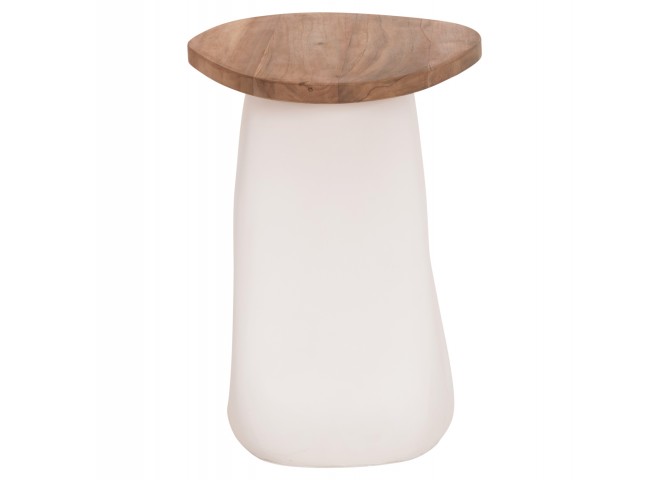 ΒΟΗΘΗΤΙΚΟ ΤΡΑΠΕΖΙ AIDA HM4692.02 FIBER CEMENT ΛΕΥΚΟ--ΞΥΛΟ TEAK TOP 47x60x59Υεκ