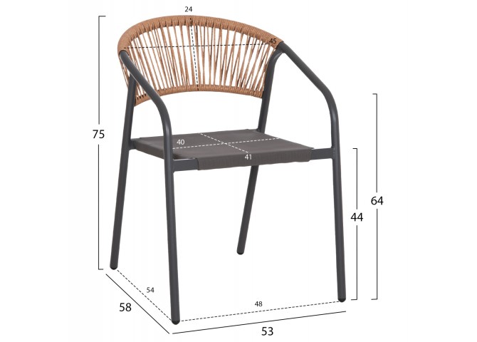 ΣΕΤ ΤΡΑΠΕΖΑΡΙΑΣ 5ΤΜΧ ADAM HM10727.01 ΚΑΡΕΚΛΕΣ ΜΕΤΑΛΛΙΚΕΣ & ΤΡΑΠΕΖΙ 110x60εκ ΓΚΡΙ