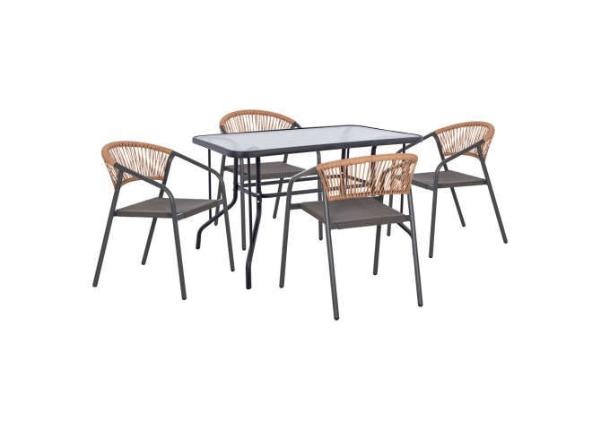 ΣΕΤ ΤΡΑΠΕΖΑΡΙΑΣ 5ΤΜΧ ADAM HM10727.01 ΚΑΡΕΚΛΕΣ ΜΕΤΑΛΛΙΚΕΣ & ΤΡΑΠΕΖΙ 110x60εκ ΓΚΡΙ