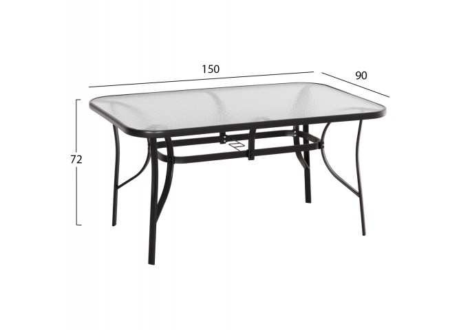 ΣΕΤ ΤΡΑΠΕΖΑΡΙΑΣ 5ΤΜΧ BRUNO HM10729.03 ΚΑΡΕΚΛΕΣ ΜΕΤΑΛΛΙΚΕΣ & ΤΡΑΠΕΖΙ 150x90εκ ΜΑΥΡΟ