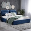 ΚΡΕΒΑΤΙ ΔΙΠΛΟ & ΣΤΡΩΜΑ KENDRA HM10831.18 ΜΠΛΕ ΒΕΛΟΥΔΟ--ΑΠΟΘ.ΧΩΡΟΣ--160x200εκ