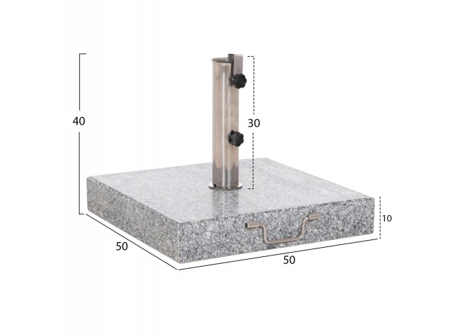 ΒΑΣΗ ΟΜΠΡΕΛΑΣ ΓΡΑΝΙΤΗ 60KG ΜΕ ΧΕΡΟΥΛΙ & ΡΟΔΕΣ HM6565--ΣΩΛΗΝΑΣ ΔΙΑΜΕΤΡΟΥ Φ58