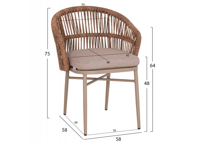 ΠΟΛΥΘΡΟΝΑ ΑΛΟΥΜΙΝΙΟΥ ORIN HM6265.03 ΚΑΠΟΥΤΣΙΝΟ- P.E.RATTAN ΣΕ ΦΥΣΙΚΟ 58x61x75Υεκ.