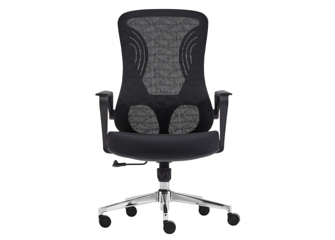 ΚΑΡΕΚΛΑ ΓΡΑΦΕΙΟΥ DECIFER HM1212.01 ΜΑΥΡO MESH-ΒΑΣΗ ΧΡΩΜΙΟΥ 61x60x110Υεκ.