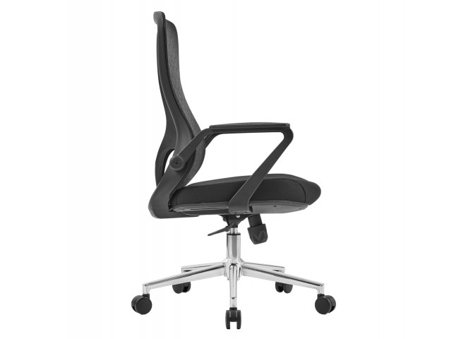 ΚΑΡΕΚΛΑ ΓΡΑΦΕΙΟΥ DECIFER HM1212.01 ΜΑΥΡO MESH-ΒΑΣΗ ΧΡΩΜΙΟΥ 61x60x110Υεκ.