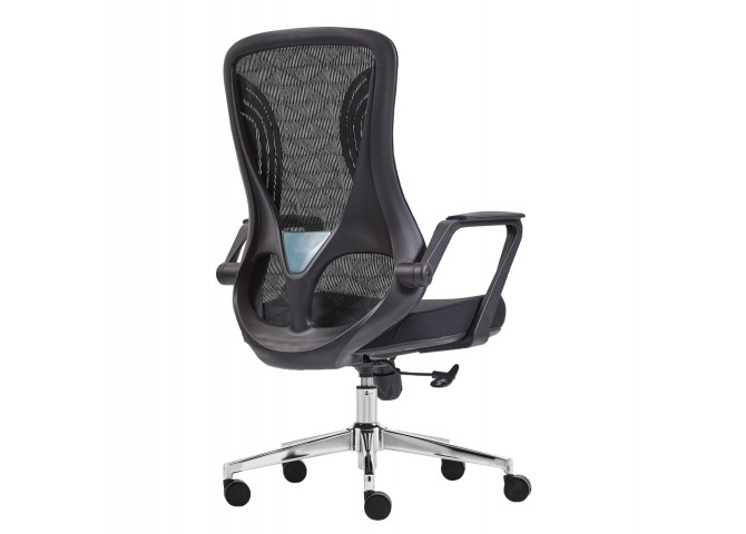 ΚΑΡΕΚΛΑ ΓΡΑΦΕΙΟΥ DECIFER HM1212.01 ΜΑΥΡO MESH-ΒΑΣΗ ΧΡΩΜΙΟΥ 61x60x110Υεκ.