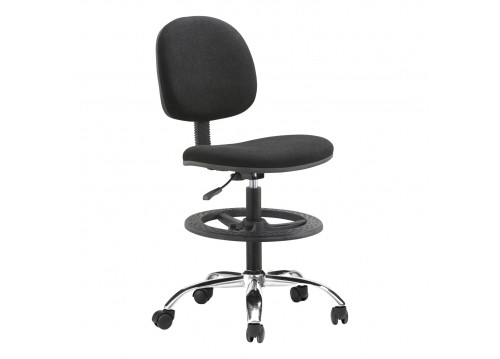 ΣΚΑΜΠΟ ΜΕ ΥΠΟΠΟΔΙΟ DROMEN HM1210.01 ΜΑΥΡΟ ΥΦΑΣΜΑ-ΒΑΣΗ ΧΡΩΜΙΟΥ 47x53x99-123Υεκ