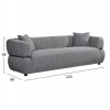 ΚΑΝΑΠΕΣ 3-ΘΕΣΙΟΣ ARCTIS HM3327.01 ΓΚΡΙ ΥΦΑΣΜΑ 229x88x68Υεκ.