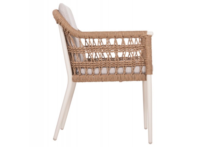 ΠΟΛΥΘΡΟΝΑ BOXER HM6556.02 ΑΛΟΥΜΙΝΙΟ & ΜΑΞΙΛΑΡΙΑ ΜΠΕΖ-TWIST WICKER 61x59x78,5Yεκ