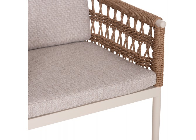 ΠΟΛΥΘΡΟΝΑ BOXER HM6556.02 ΑΛΟΥΜΙΝΙΟ & ΜΑΞΙΛΑΡΙΑ ΜΠΕΖ-TWIST WICKER 61x59x78,5Yεκ