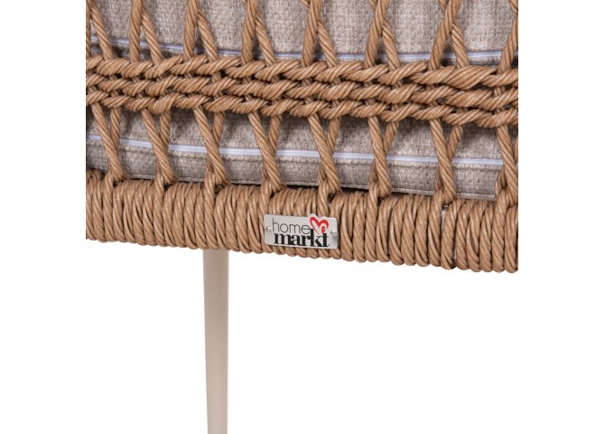 ΠΟΛΥΘΡΟΝΑ BOXER HM6556.02 ΑΛΟΥΜΙΝΙΟ & ΜΑΞΙΛΑΡΙΑ ΜΠΕΖ-TWIST WICKER 61x59x78,5Yεκ