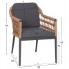 ΠΟΛΥΘΡΟΝΑ BOXER HM6556.01 ΑΛΟΥΜΙΝΙΟ & ΜΑΞΙΛΑΡΙΑ ΓΚΡΙ-TWIST WICKER 61x59x78,5Yεκ