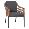 ΠΟΛΥΘΡΟΝΑ BOXER HM6556.01 ΑΛΟΥΜΙΝΙΟ & ΜΑΞΙΛΑΡΙΑ ΓΚΡΙ-TWIST WICKER 61x59x78,5Yεκ