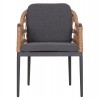 ΠΟΛΥΘΡΟΝΑ BOXER HM6556.01 ΑΛΟΥΜΙΝΙΟ & ΜΑΞΙΛΑΡΙΑ ΓΚΡΙ-TWIST WICKER 61x59x78,5Yεκ