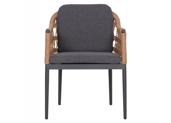 ΠΟΛΥΘΡΟΝΑ BOXER HM6556.01 ΑΛΟΥΜΙΝΙΟ & ΜΑΞΙΛΑΡΙΑ ΓΚΡΙ-TWIST WICKER 61x59x78,5Yεκ