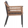ΠΟΛΥΘΡΟΝΑ BOXER HM6556.01 ΑΛΟΥΜΙΝΙΟ & ΜΑΞΙΛΑΡΙΑ ΓΚΡΙ-TWIST WICKER 61x59x78,5Yεκ