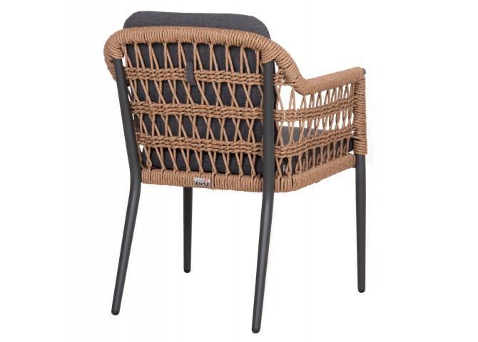 ΠΟΛΥΘΡΟΝΑ BOXER HM6556.01 ΑΛΟΥΜΙΝΙΟ & ΜΑΞΙΛΑΡΙΑ ΓΚΡΙ-TWIST WICKER 61x59x78,5Yεκ