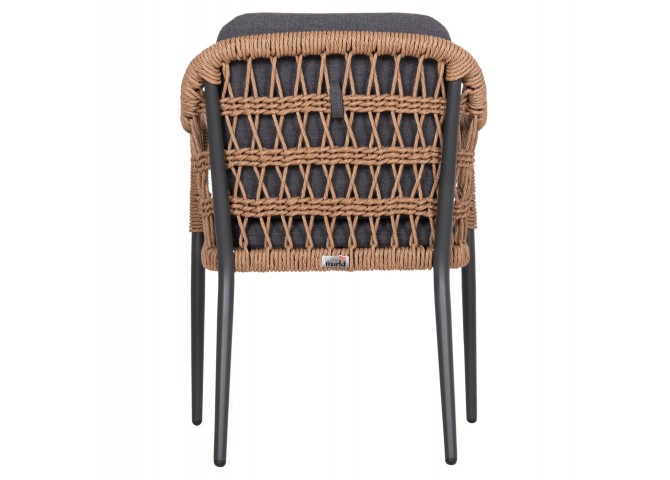 ΠΟΛΥΘΡΟΝΑ BOXER HM6556.01 ΑΛΟΥΜΙΝΙΟ & ΜΑΞΙΛΑΡΙΑ ΓΚΡΙ-TWIST WICKER 61x59x78,5Yεκ