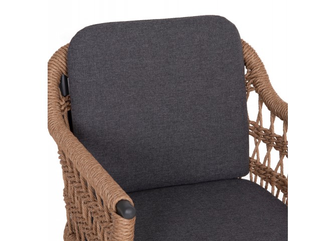 ΠΟΛΥΘΡΟΝΑ BOXER HM6556.01 ΑΛΟΥΜΙΝΙΟ & ΜΑΞΙΛΑΡΙΑ ΓΚΡΙ-TWIST WICKER 61x59x78,5Yεκ