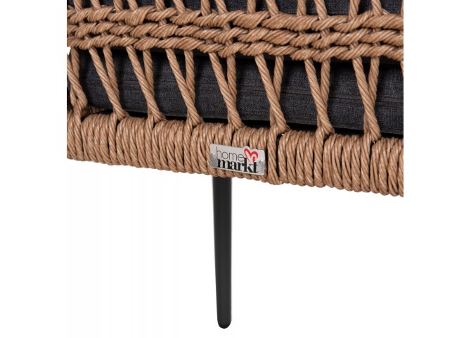 ΠΟΛΥΘΡΟΝΑ BOXER HM6556.01 ΑΛΟΥΜΙΝΙΟ & ΜΑΞΙΛΑΡΙΑ ΓΚΡΙ-TWIST WICKER 61x59x78,5Yεκ