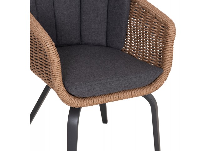 ΠΟΛΥΘΡΟΝΑ VICTUS HM6559.01 ΑΛΟΥΜΙΝΙΟ & ΜΑΞΙΛΑΡΙΑ ΓΚΡΙ-TWIST WICKER 59x68.5x75Yεκ