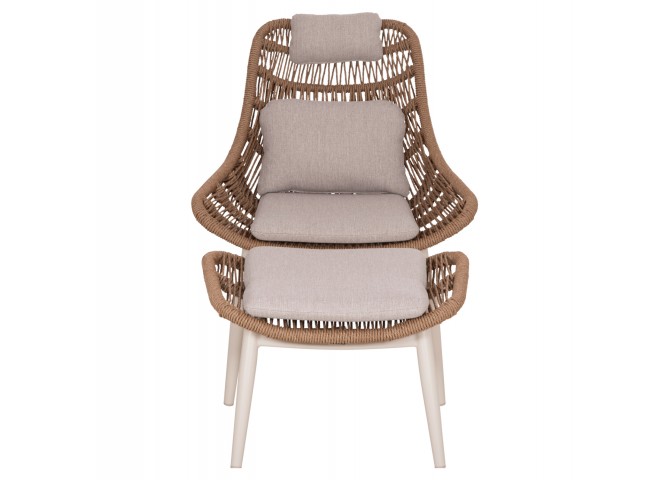 ΠΟΛΥΘΡΟΝΑ LOUNGE ΜΕ ΥΠΟΠΟΔΙΟ REMVAZZO HM6561.02 ΑΛΟΥΜΙΝΙΟ ΜΠΕΖ--WICKER 89x94x98Υεκ