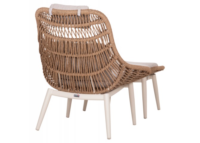 ΠΟΛΥΘΡΟΝΑ LOUNGE ΜΕ ΥΠΟΠΟΔΙΟ REMVAZZO HM6561.02 ΑΛΟΥΜΙΝΙΟ ΜΠΕΖ--WICKER 89x94x98Υεκ