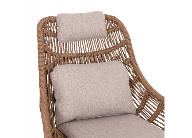 ΠΟΛΥΘΡΟΝΑ LOUNGE ΜΕ ΥΠΟΠΟΔΙΟ REMVAZZO HM6561.02 ΑΛΟΥΜΙΝΙΟ ΜΠΕΖ--WICKER 89x94x98Υεκ