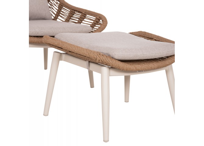 ΠΟΛΥΘΡΟΝΑ LOUNGE ΜΕ ΥΠΟΠΟΔΙΟ REMVAZZO HM6561.02 ΑΛΟΥΜΙΝΙΟ ΜΠΕΖ--WICKER 89x94x98Υεκ
