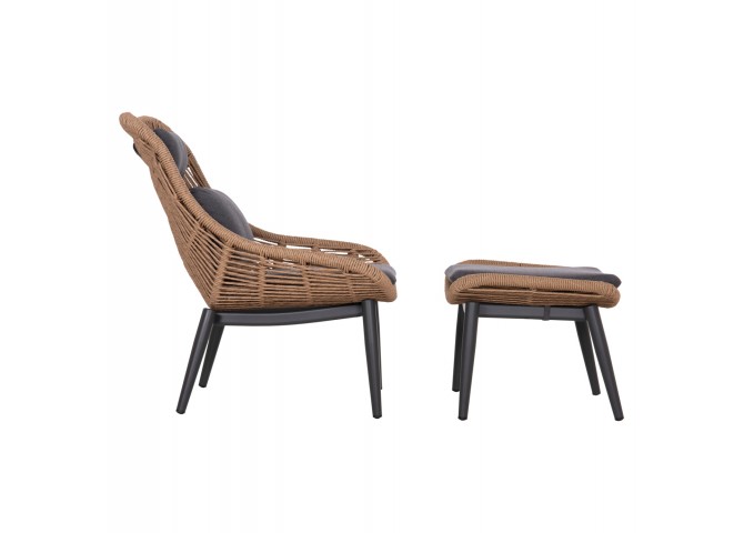 ΠΟΛΥΘΡΟΝΑ LOUNGE ΜΕ ΥΠΟΠΟΔΙΟ REMVAZZO HM6561.01 ΑΛΟΥΜΙΝΙΟ ΓΚΡΙ--WICKER 89x94x98Υεκ