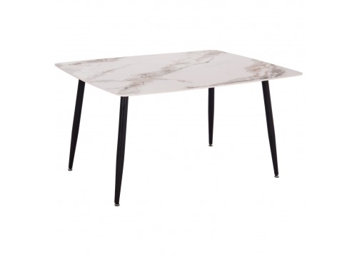ΤΡΑΠΕΖΙ RAVEN HM18149.04 ΚΕΡΑΜΙΚΟ TOP ΜΕ ΟΨΗ ΛΕΥΚΟ/ΚΑΦΕ ΜΑΡΜΑΡΟ 140x80x74Υεκ.