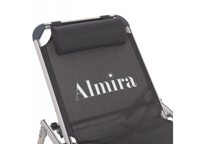 ΞΑΠΛΩΣΤΡΑ ΠΑΡΑΛΙΑΣ ΑΛΟΥΜΙΝΙΟΥ ΒΑΡ.ΤΥΠΟΥ ALMIRA HM5054.10 ΓΚΡΙ TEXTILENE 187x59x78Υεκ