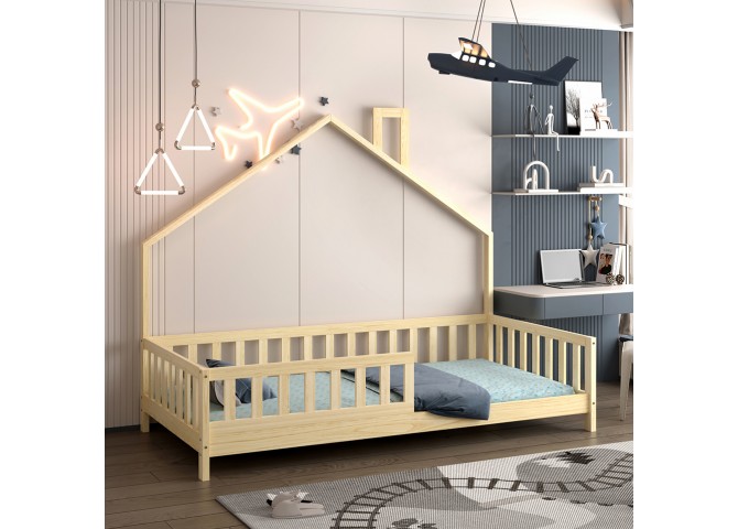 ΚΡΕΒΑΤΙ ΠΑΙΔΙΚΟ HOUSER HM740.01 τ.MONTESSORI ΞΥΛΟ ΠΕΥΚΟ ΦΥΣΙΚΟ--ΓΙΑ 190x90εκ