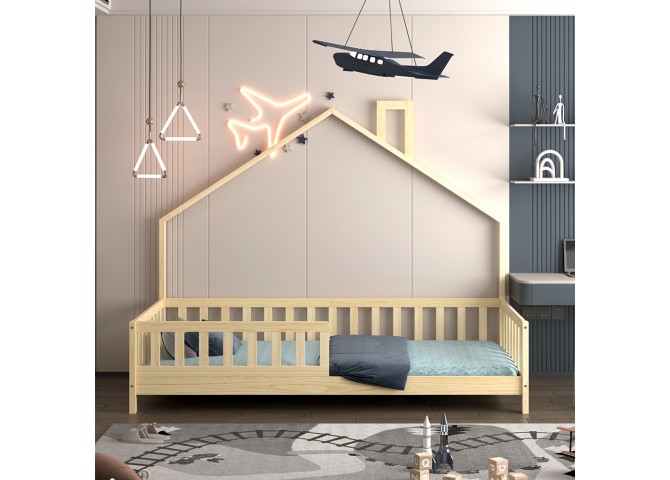 ΚΡΕΒΑΤΙ ΠΑΙΔΙΚΟ HOUSER HM740.01 τ.MONTESSORI ΞΥΛΟ ΠΕΥΚΟ ΦΥΣΙΚΟ--ΓΙΑ 190x90εκ