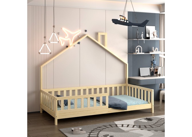 ΚΡΕΒΑΤΙ ΠΑΙΔΙΚΟ HOUSER HM740.01 τ.MONTESSORI ΞΥΛΟ ΠΕΥΚΟ ΦΥΣΙΚΟ--ΓΙΑ 190x90εκ