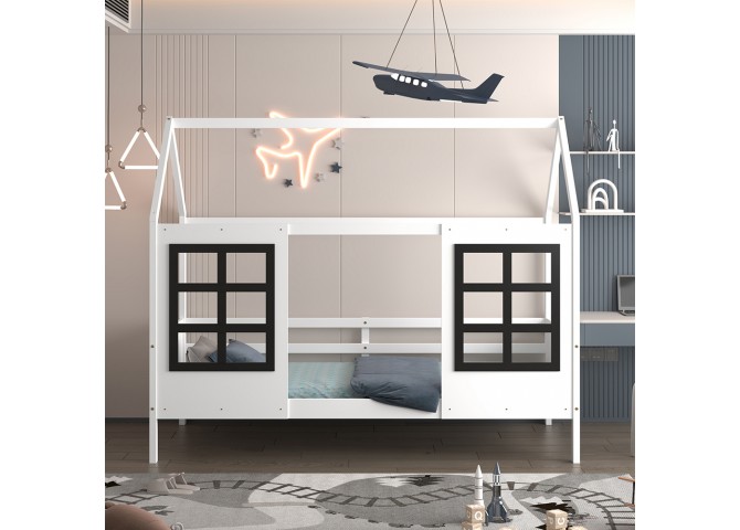ΠΑΙΔΙΚΟ ΚΡΕΒΑΤΙ τ.MONTESSORI DOMER HM742.01 ΞΥΛΟ ΠΕΥΚΟΥ ΛΕΥΚΟ--ΓΙΑ 90x190εκ