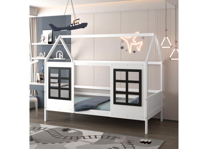ΠΑΙΔΙΚΟ ΚΡΕΒΑΤΙ τ.MONTESSORI DOMER HM742.01 ΞΥΛΟ ΠΕΥΚΟΥ ΛΕΥΚΟ--ΓΙΑ 90x190εκ