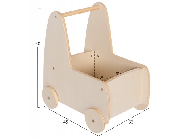 ΠΑΙΔΙΚΟ ΤΡΟΛΕΥ/ΚΑΡΟΤΣΑΚΙ RICKI HM18341.01 MDF & ΚΟΝΤΡΑΠΛΑΚΕ ΦΥΣΙΚΟ 33x45x50Υεκ