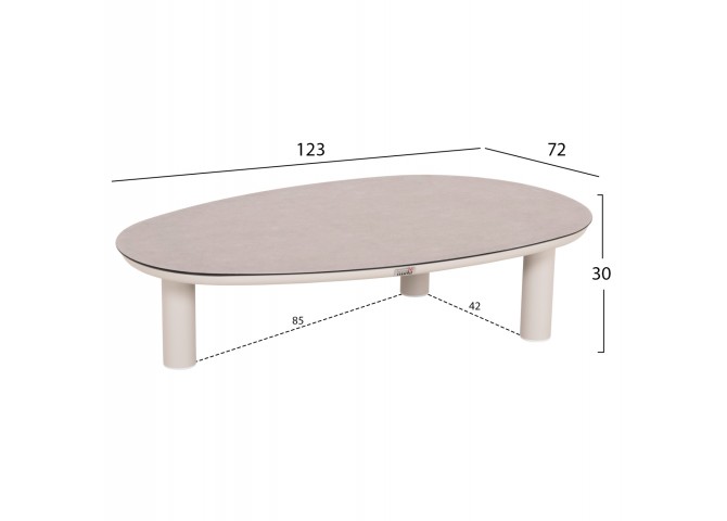 ΣΕΤ ΣΑΛΟΝΙ 4ΤΜΧ MAHAL HM6424.02 ΚΡΕΜ ΑΛΟΥΜΙΝΙΟ--ΜΠΕΖ OLEFIN & ΣΧΟΙΝΙ STRAP