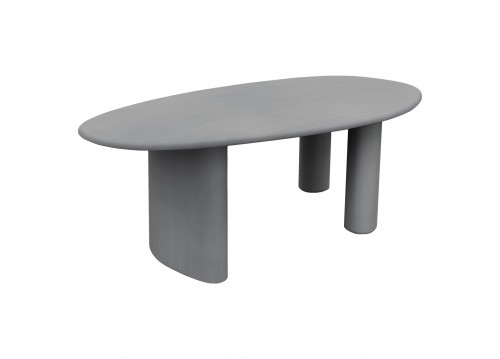 ΤΡΑΠΕΖΙ ΤΡΑΠΕΖΑΡΙΑΣ ΟΒΑΛ VOLPE HM6599.01 ΓΚΡΙ FIBER CEMENT 240x100x75Υεκ