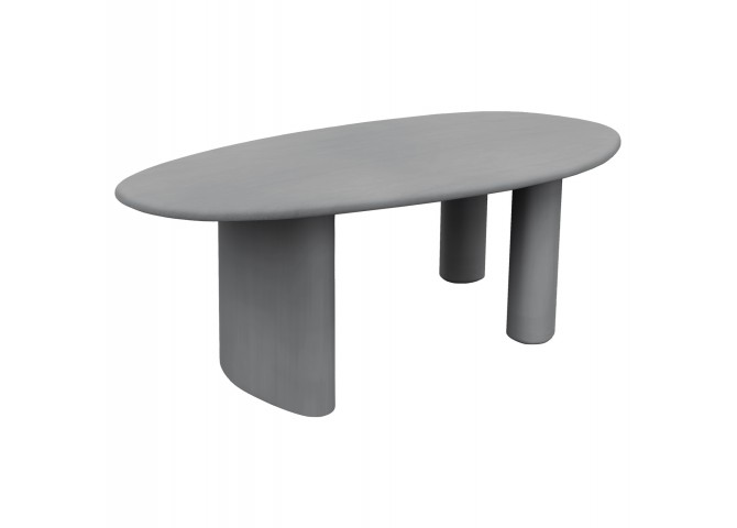 ΤΡΑΠΕΖΙ ΤΡΑΠΕΖΑΡΙΑΣ ΟΒΑΛ VOLPE HM6599.01 ΓΚΡΙ FIBER CEMENT 240x100x75Υεκ