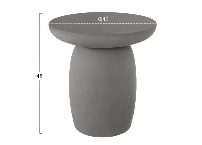 ΤΡΑΠΕΖΙ ΜΕΣΗΣ ΣΤΡΟΓΓΥΛΟ HIKARI HM6593.01 ΓΚΡΙ FIBER CEMENT Φ46x48Υεκ.