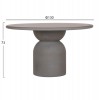 ΤΡΑΠΕΖΙ ΤΡΑΠΕΖΑΡΙΑΣ ΣΤΡΟΓΓΥΛΟ KAZVIN HM6582.01 ΓΚΡΙ FIBER CEMENT Φ130x75Υεκ