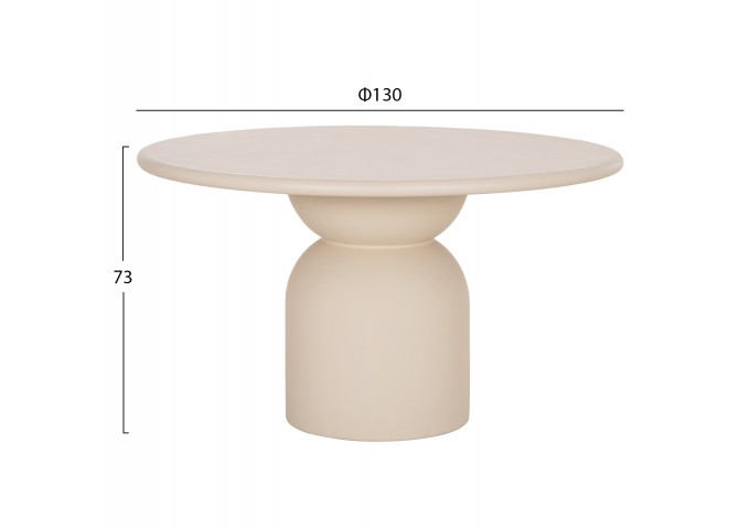 ΤΡΑΠΕΖΙ ΤΡΑΠΕΖΑΡΙΑΣ ΣΤΡΟΓΓΥΛΟ KAZVIN HM6582.02 ΜΠΕΖ FIBER CEMENT Φ130x75Υεκ